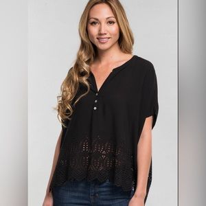 Oversized eyelet blouse